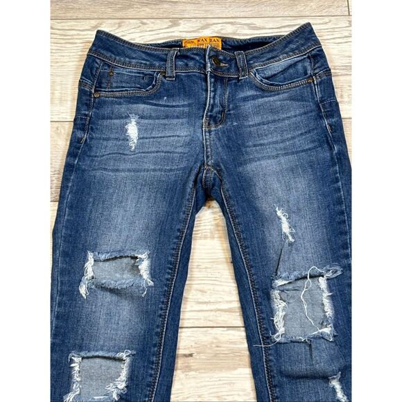 Wax Jeans Butt I Love You Distressed Jeans Size 3 - Picture 2 of 12